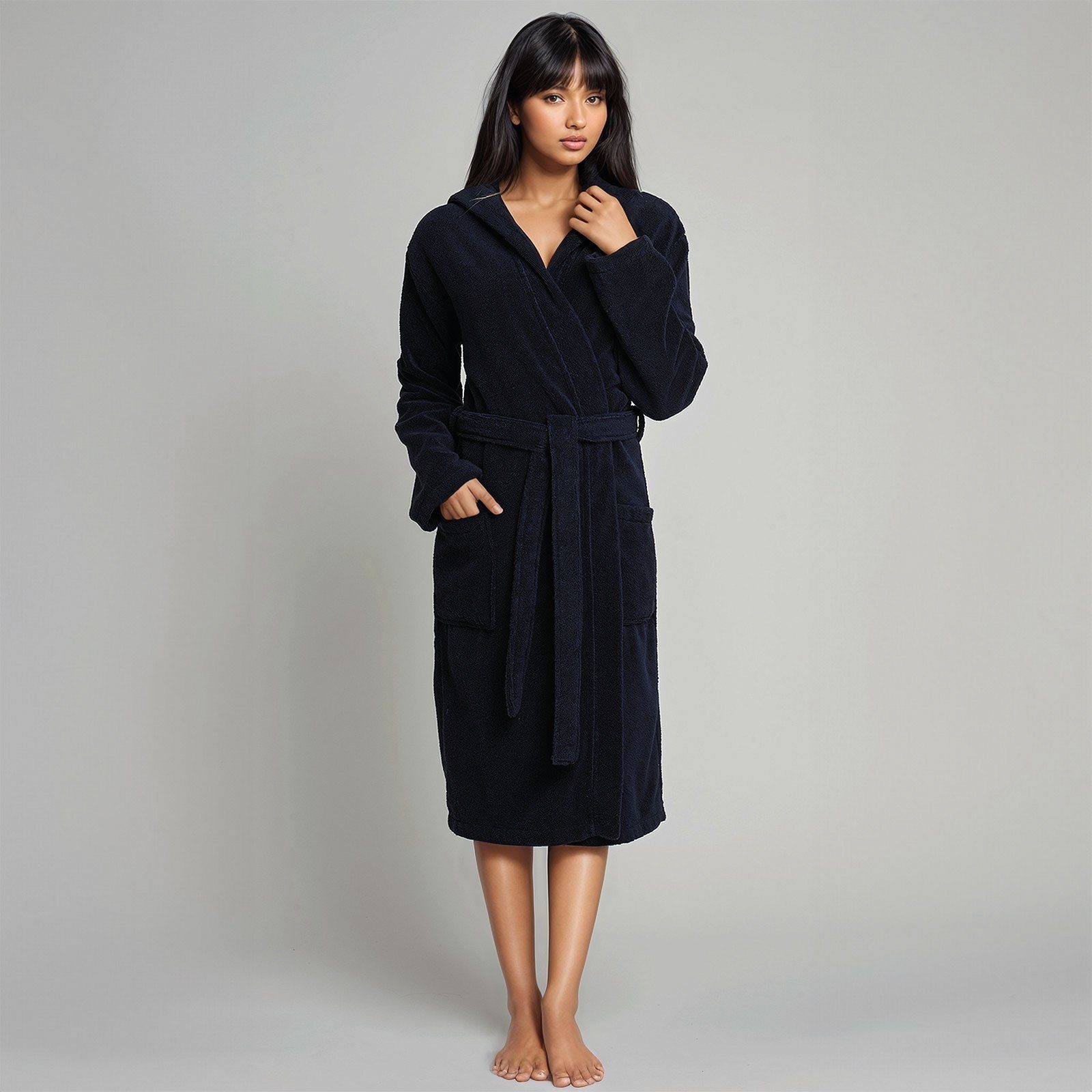 Schiesser Bademantel Bademantel 120 cm, knielang, Baumwolle, Bindegürtel, K günstig online kaufen