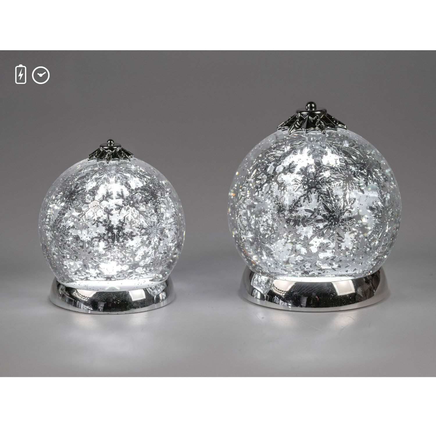 formano LED Kugelleuchte Wassereffekt, LED, Mit Timerfunktion, Silber, Kugel, H: cm