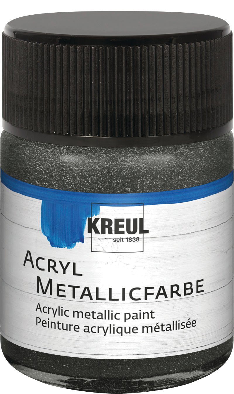 Kreul Metallglanzfarbe Acryl Metallicfarbe, 50 ml Anthrazit