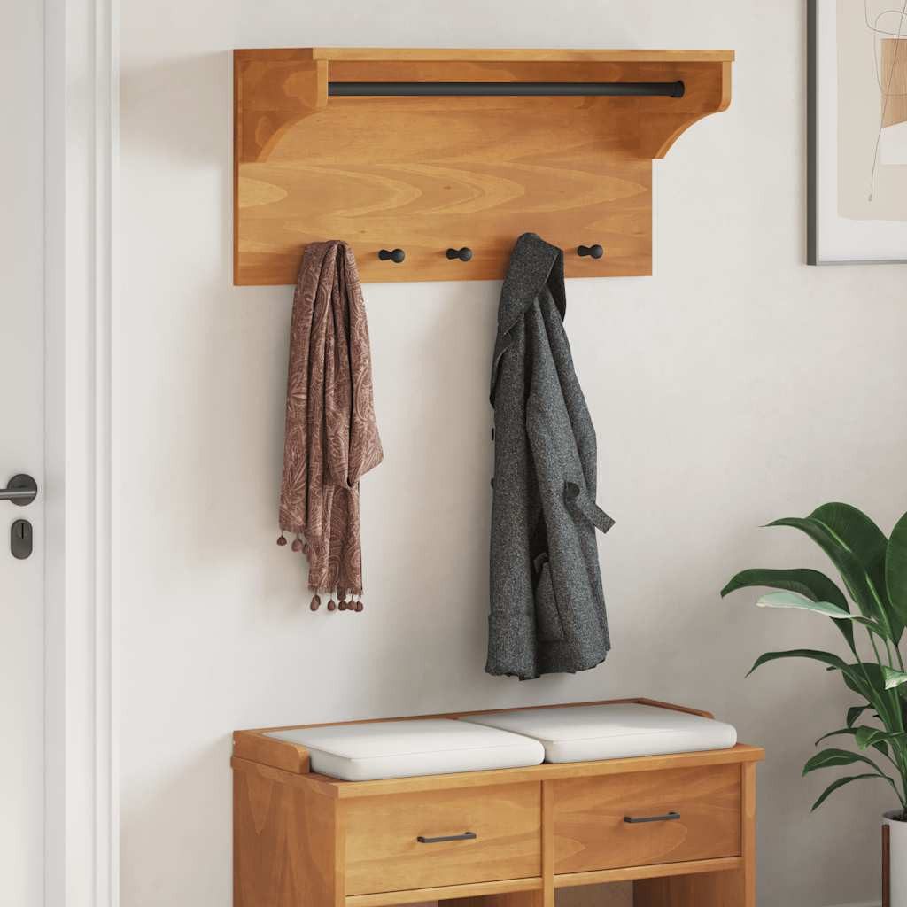 vidaXL Garderobenständer Wandgarderobe SANDNES 87x30x42 cm Massivholz Kiefer, (1 St)