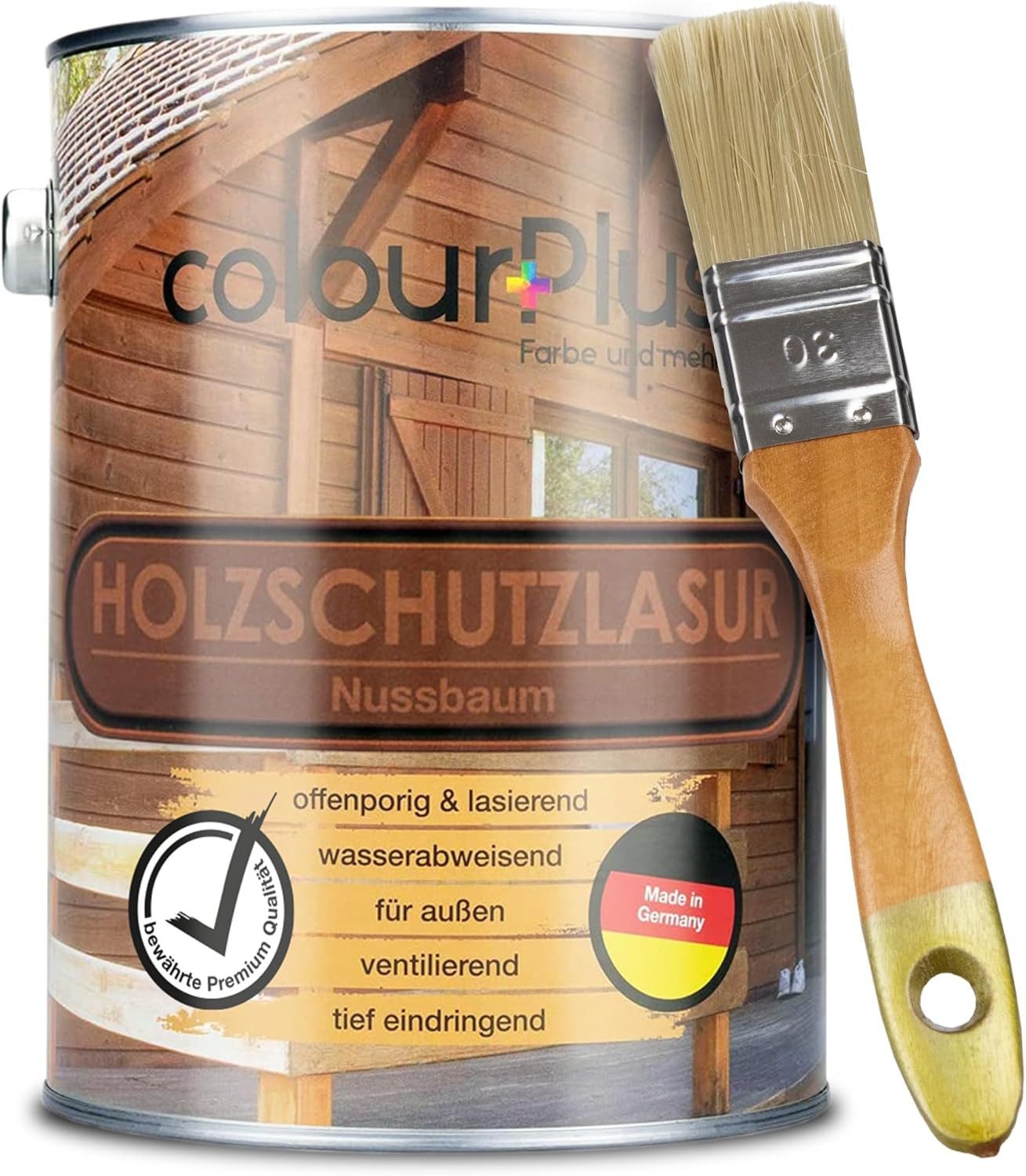 ColourPlus Holzschutzlasur Holzschutzlasur, Holzschutzlasur außen, offenporig, UV- & Witterungsschutz, lasierend