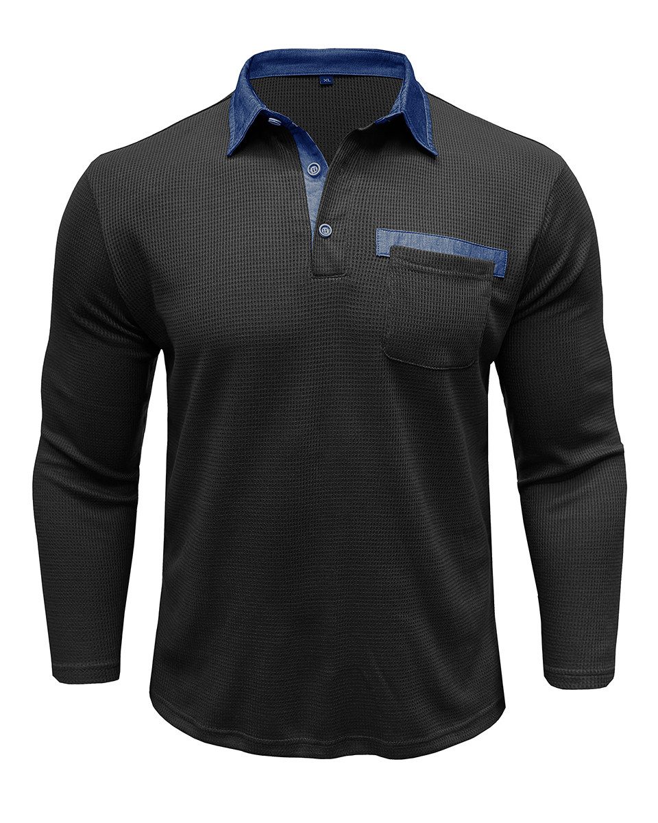 Allthemen Poloshirt Herren langarm Poloshirt mit günstig online kaufen