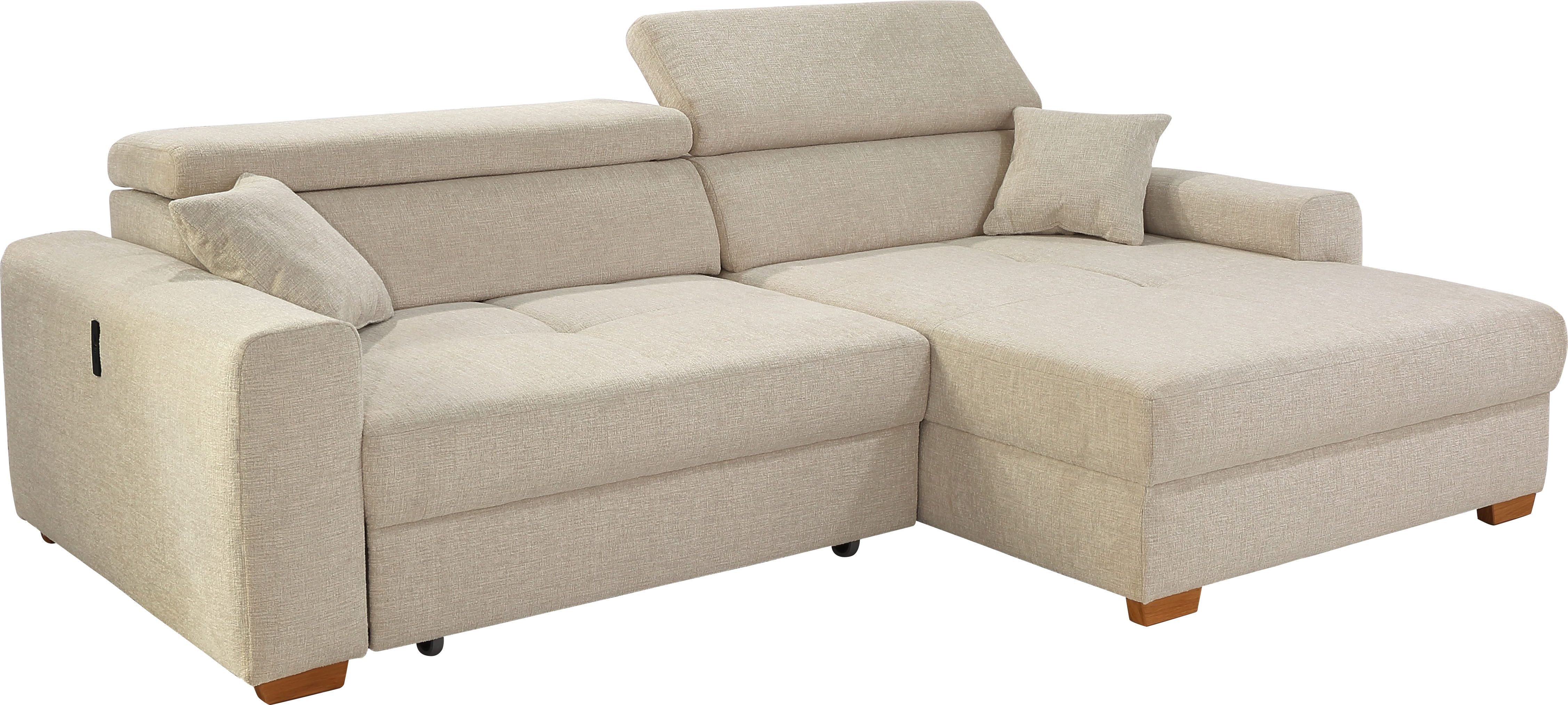 Jockenhöfer Gruppe Ecksofa Slider L-Form, B: 277 cm, mit 60 cm elektr. Sitztiefenverstellung, 140kg Belastbarkeit, USB-Anschluss, Kopfteilverstellung & Zierkissen