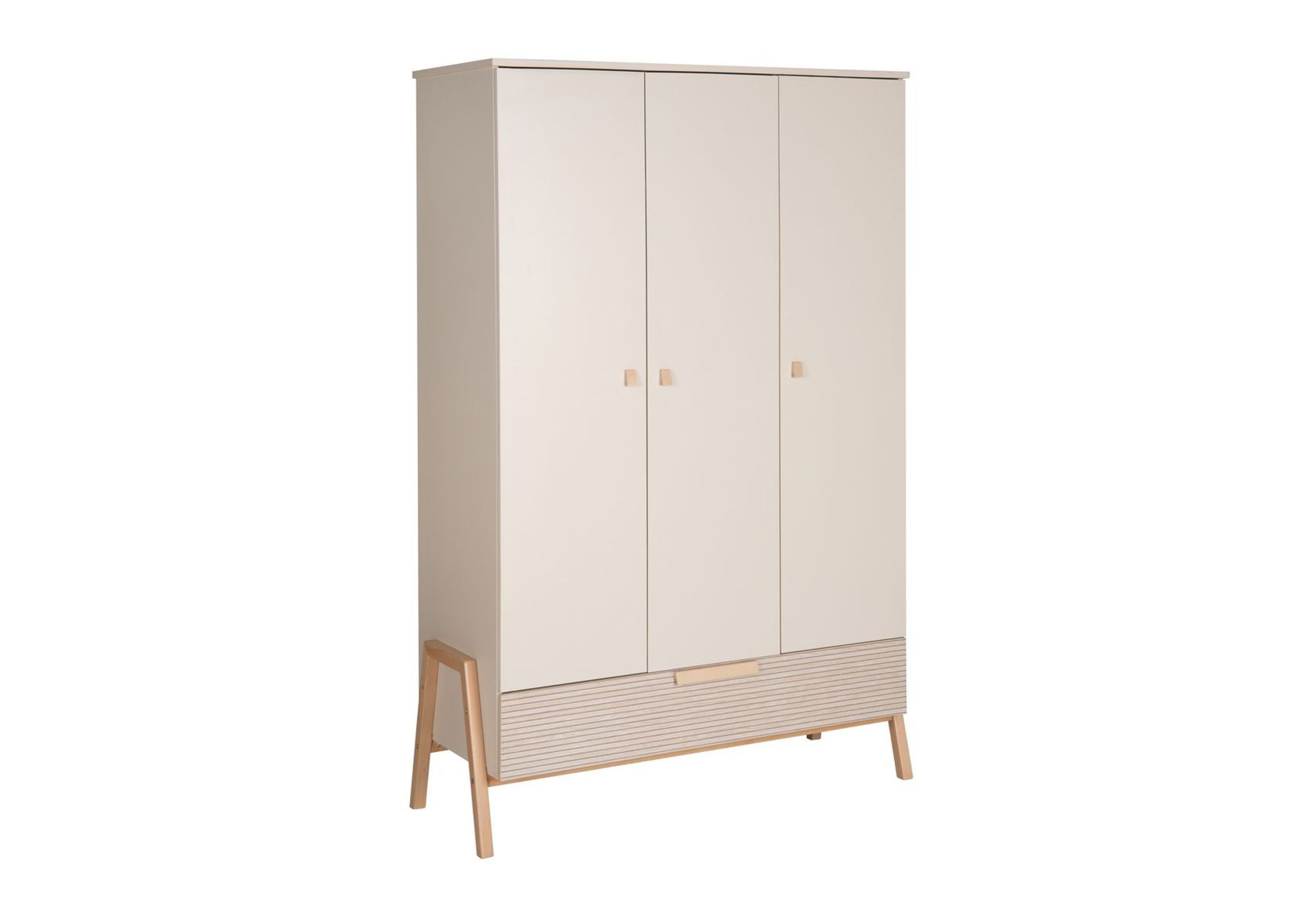 Schardt Kinderkleiderschrank HAPPY, 3-türig Dekor Carat beige/Connery natur