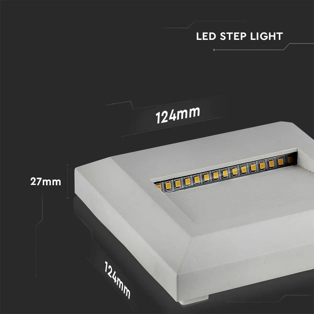 Design weiss LED-Leuchtmittel verbaut, LED Leuchte Neutralweiß, Stufen Strahler LED V-TAC Wand Einbaustrahler, fest Außen Beleuchtung