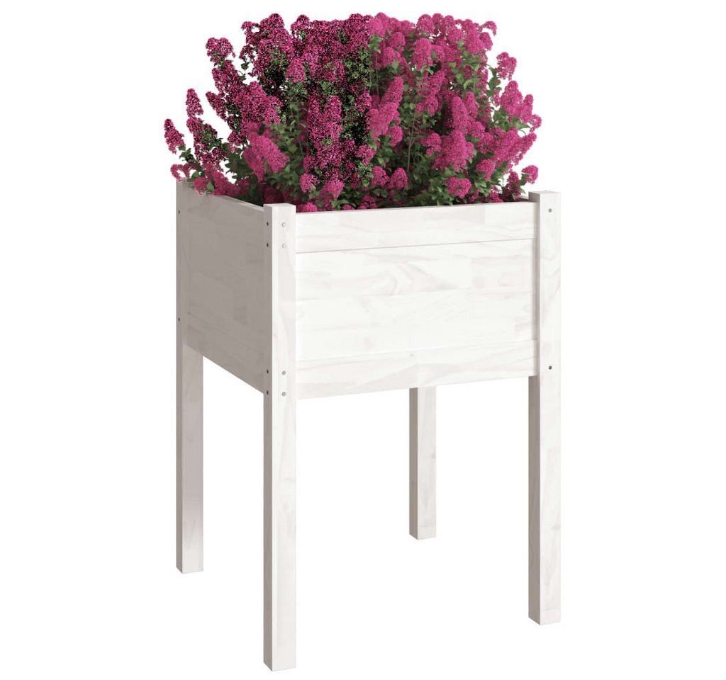 Thumbnail - vidaXL Blumentopf Pflanzkübel 2 Stk. Weiß 50x50x70 cm Massivholz Kiefer (2 St)