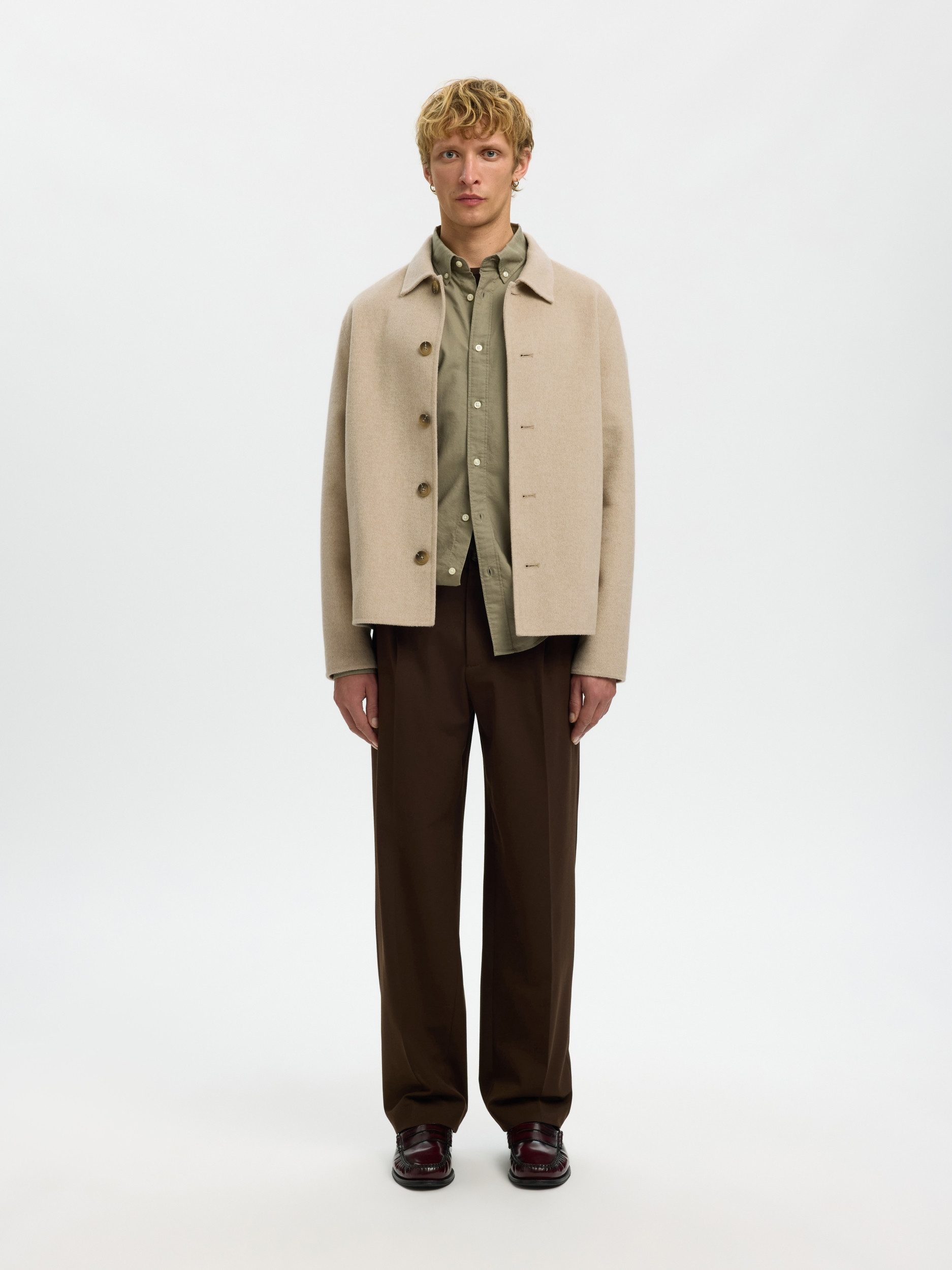 SELECTED HOMME Outdoorjacke SLHOLIVER HANDMADE WOOL BLEND JKT