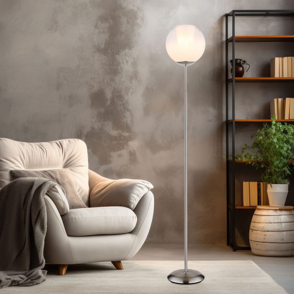 GLOBO LIGHTING LED Stehlampe, Leuchtmittel inklusive, Warmweiß, LED Stehleuchte Beistellleuchte Standlampe Kristalle verchromt Glas