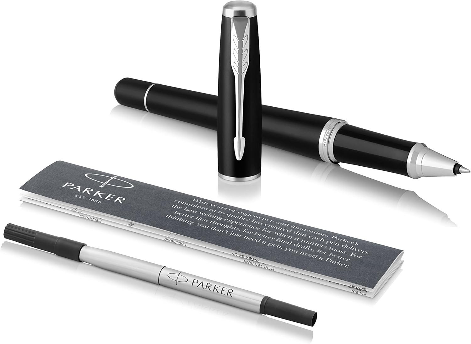 Parker Kugelschreiber Parker IM Rollerball Pen Schwarz Silber – Bild 4 von 5