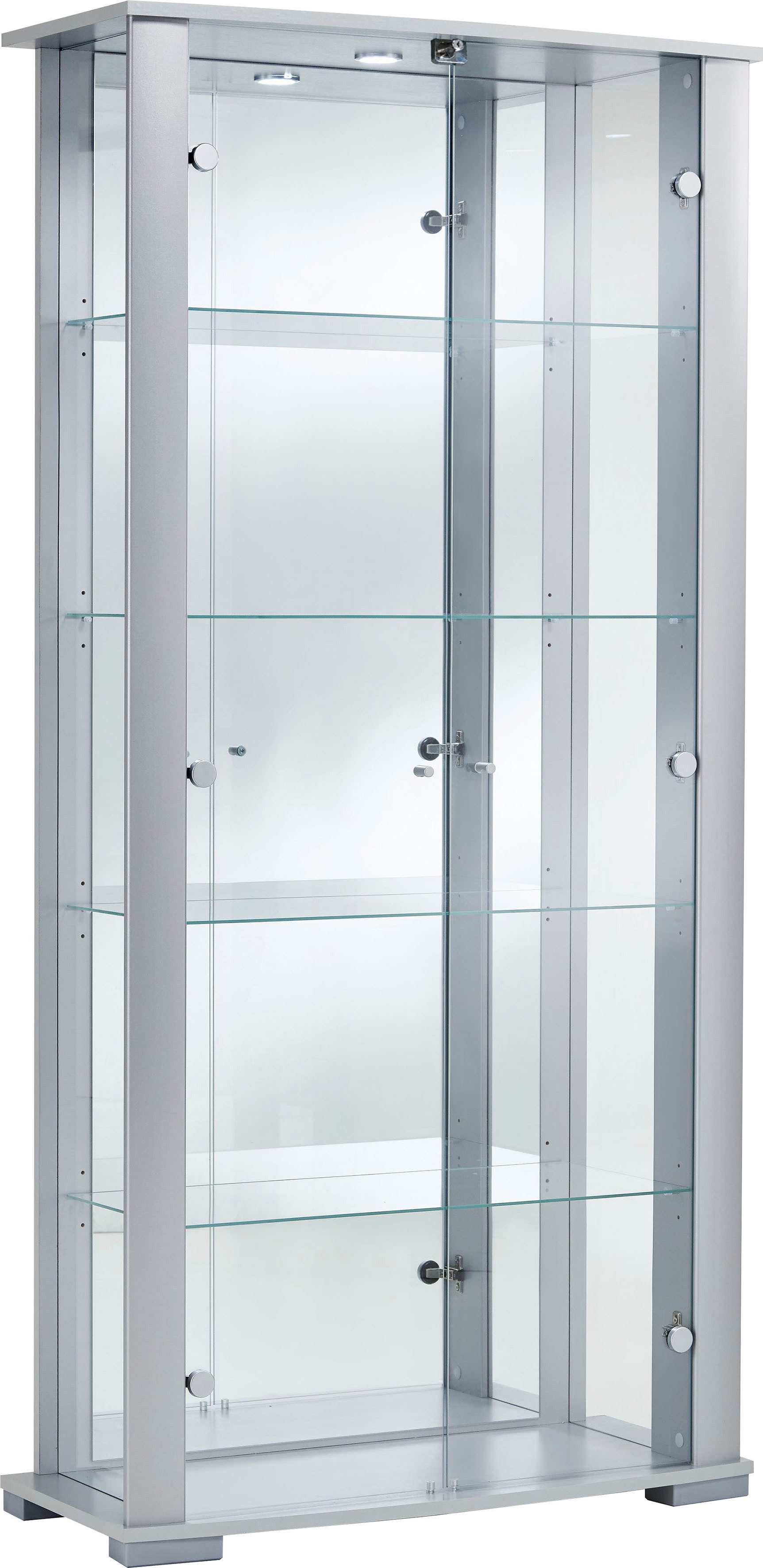 fif möbel Vitrine STELLA Standvitrine/Glasvitrine 2x Glastür,perfekt für Sammler,Sammlervitrine