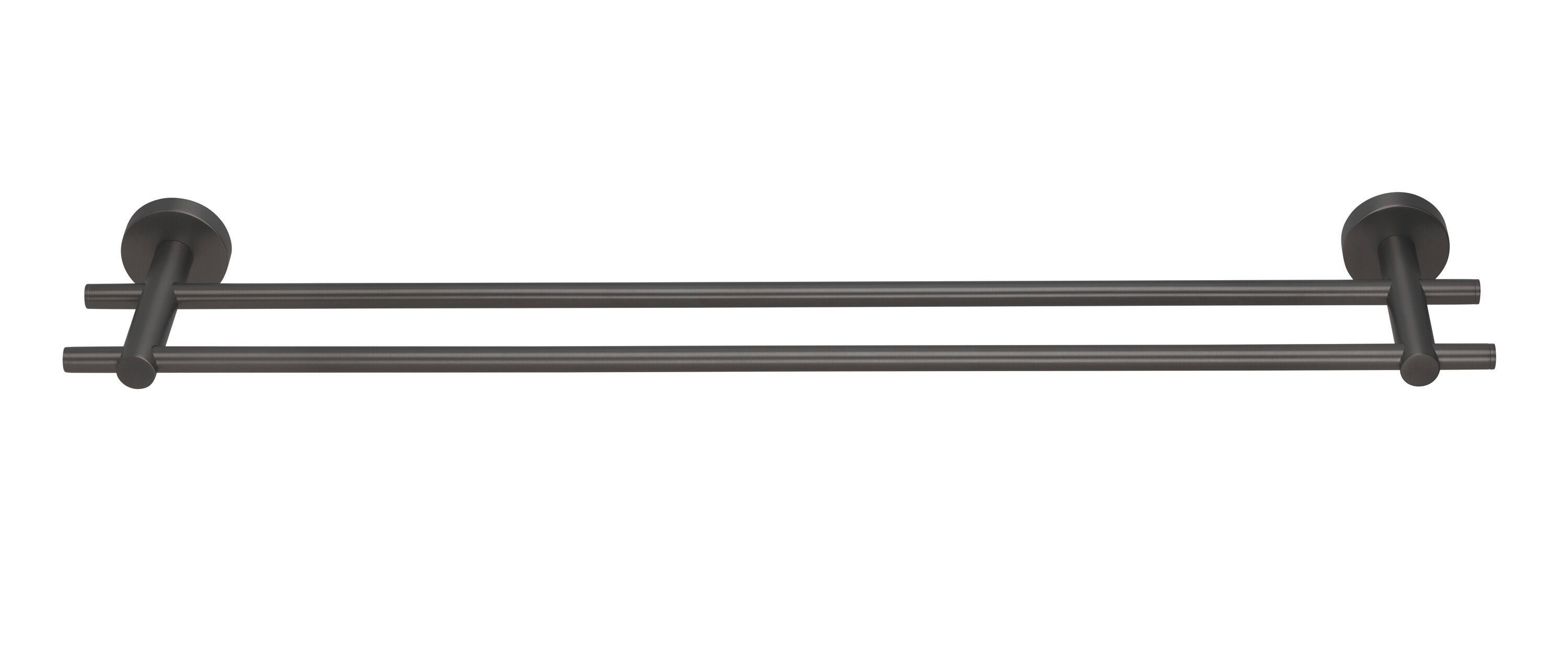 tesa Сушки для рушників Doppel-Handtuchstange MOON - 2-Stangen-Handtuchhalter, selbstklebend, PVD-beschichtetes Metall - ohne Bohren - 112 x 640 x 50 mm - Grafit