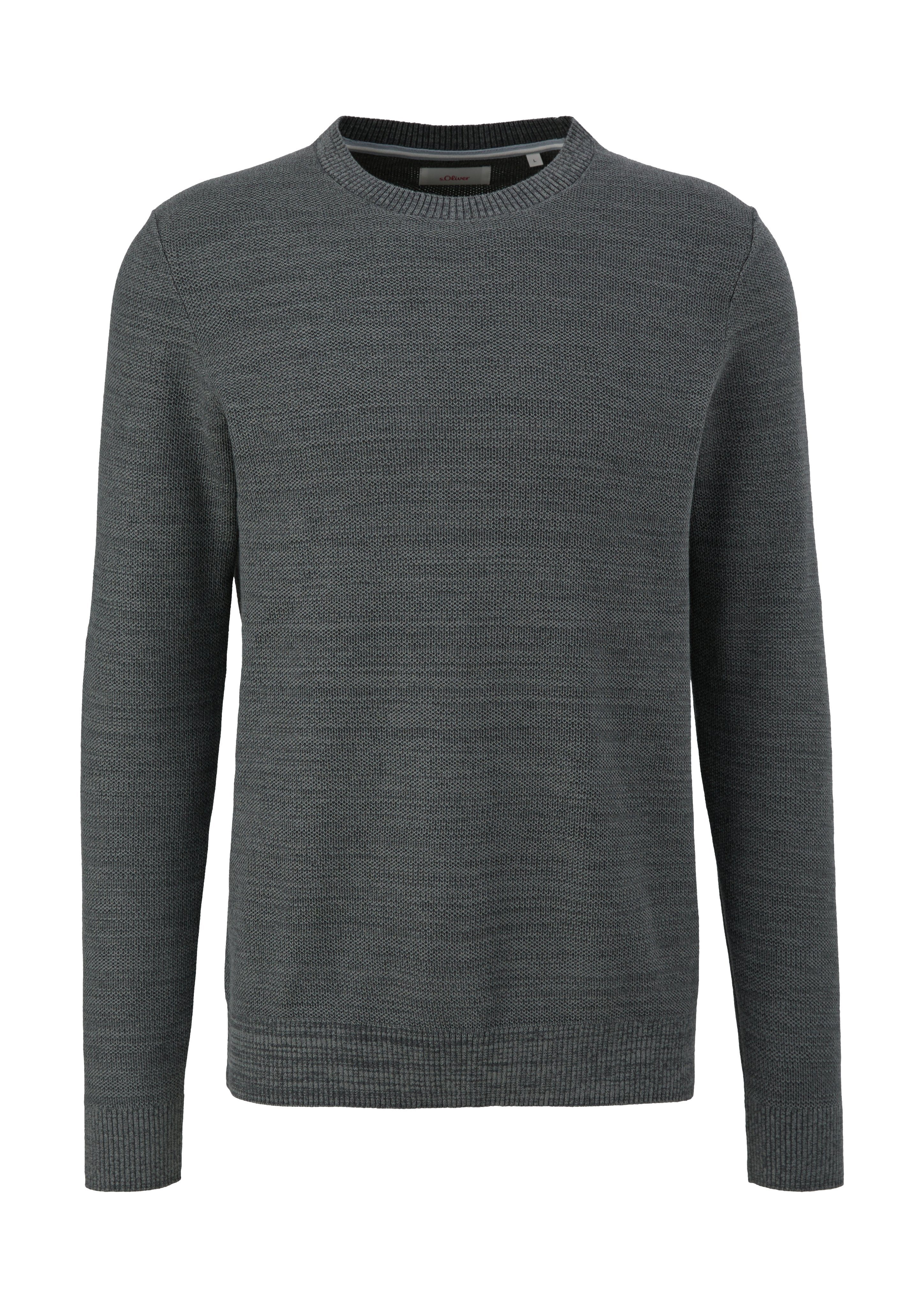 Optik Strickpullover s.Oliver Grey/Black melierter in