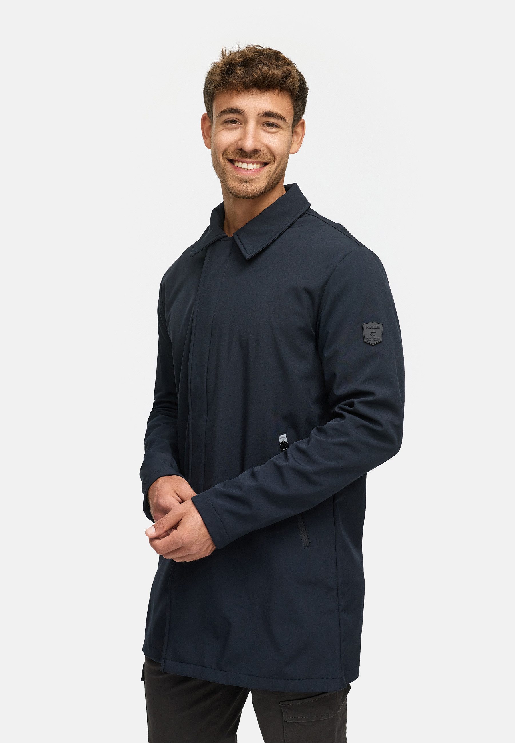 Indicode Trenchcoat Herren INRoute Softshell Mantel Herrenmantel Stylischer Herren Mantel