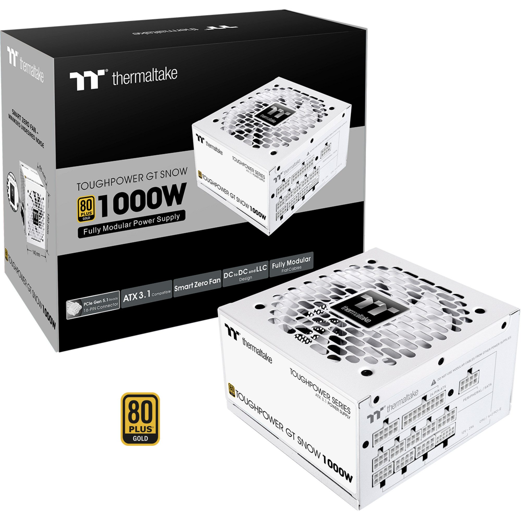 Thermaltake Thermaltake Toughpower GT Snow 1000W, PC-Netzteil, PC-Netzteil (80 PLUS Gold)