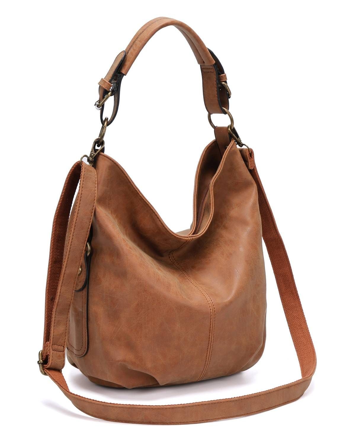 ITALYSHOP24 Schultertasche DAMEN SHOPPER Hobo Bag Umhängetasche Handtasche City Bag Cross-Over (Spar-Set: Henkel Tasche mit Schultergurt, Workbag Leder Optik, 2-tlg., mit Henkel und Schultergurt), Damentasche Freizeit Abend Leder Optik Henkeltasche Reise Crossbody