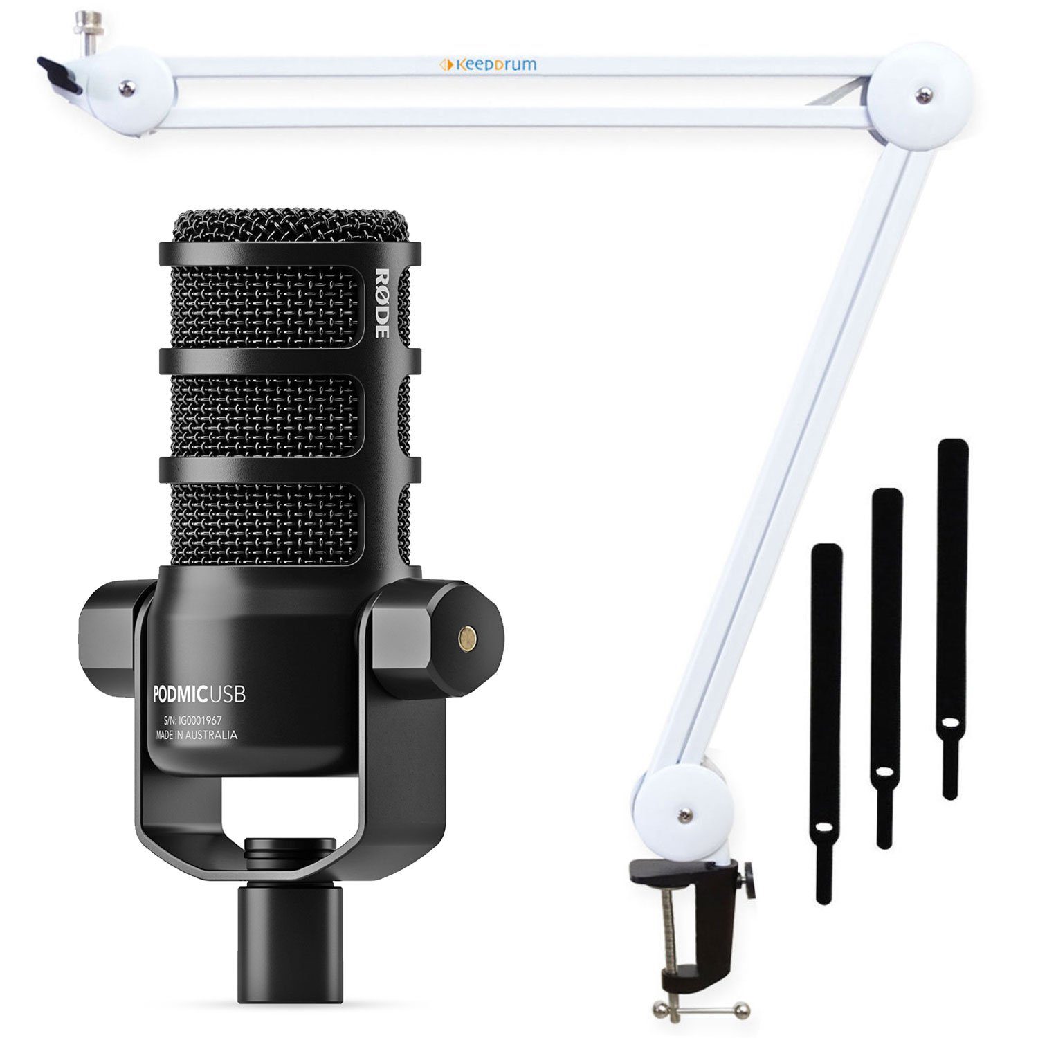 Mikrofon Rode Podmic USB XLR Mikrofon mit Gelenkarm Weiss
