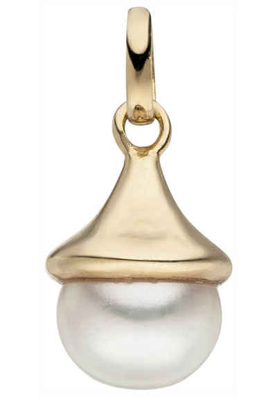 JOBO Perlenanhänger »Anhänger mit Perle«, 925 Silber vergoldet mit Süßwasser-Zuchtperle