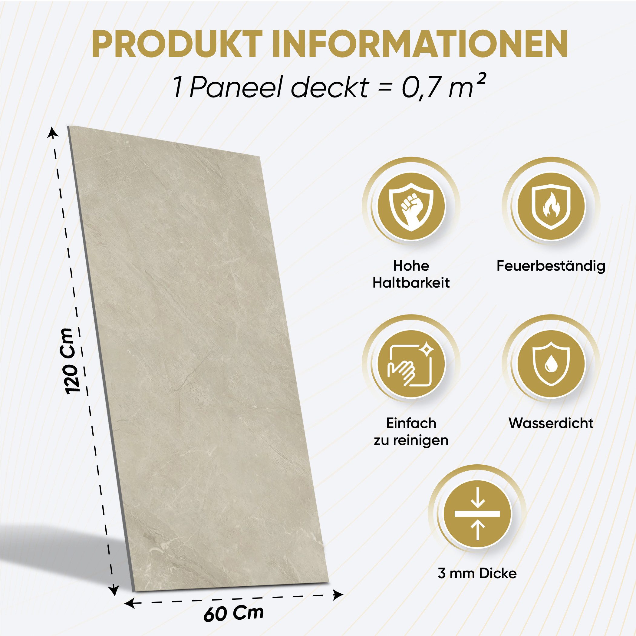 IZODEKOR 3D Wandpaneel IZODEKOR SPC Wandpaneel Betonoptik Dunkelgrau 60x120cm Wasserfest, Wasserfest, Kratzfest, Leichtgewicht, Emissionsklasse