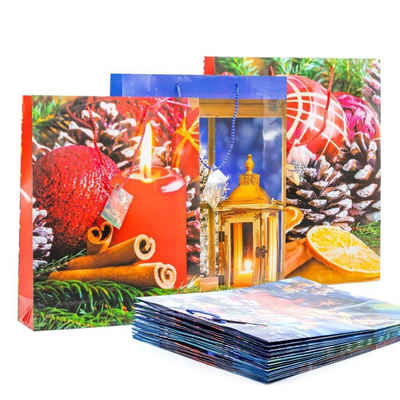 KOVA Geschenkbox Geschenktüte X-mas Weihnachten JUMBO Geschenktasche 1,80€/Stück (12 St)