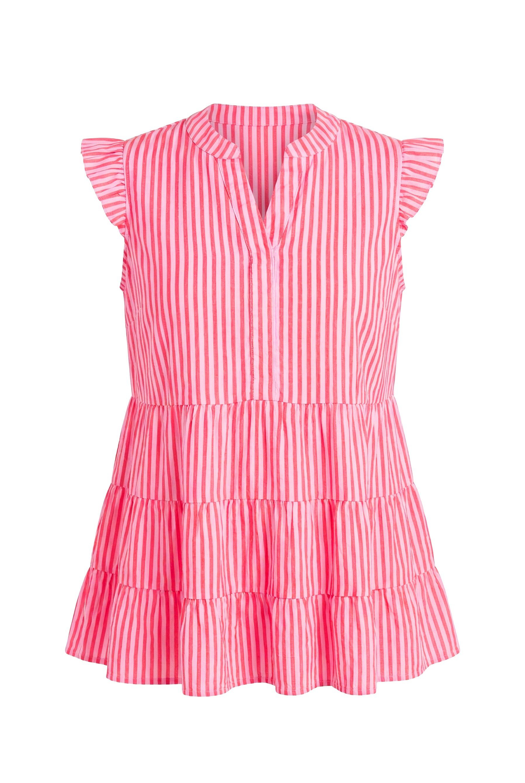 Angel of Style Longbluse Musselinbluse A-Linie Streifen Ärmelrüsche Volants