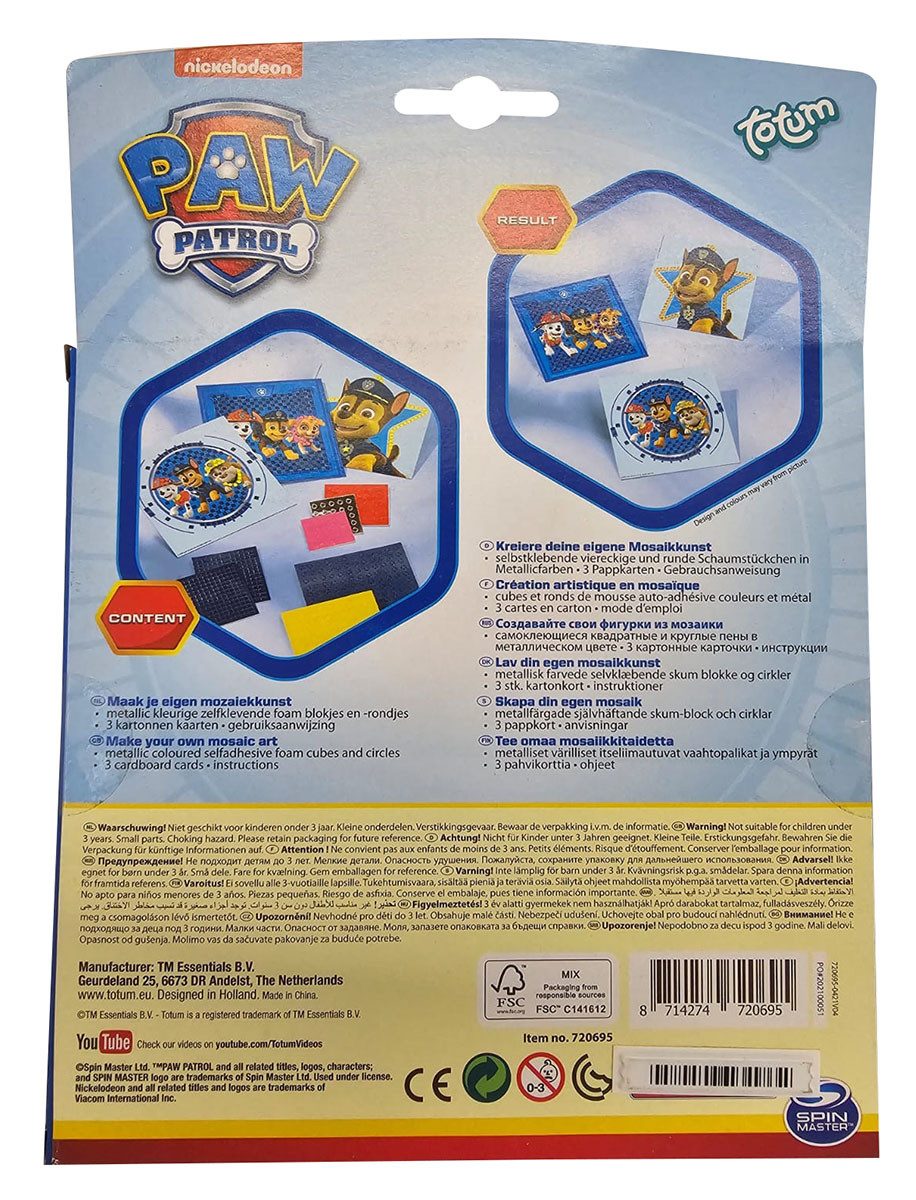 PAW PATROL Sticker Totum 720695 Paw Patrol, Chase Marshall Skye Sticker-Set 520 Mosaik-St