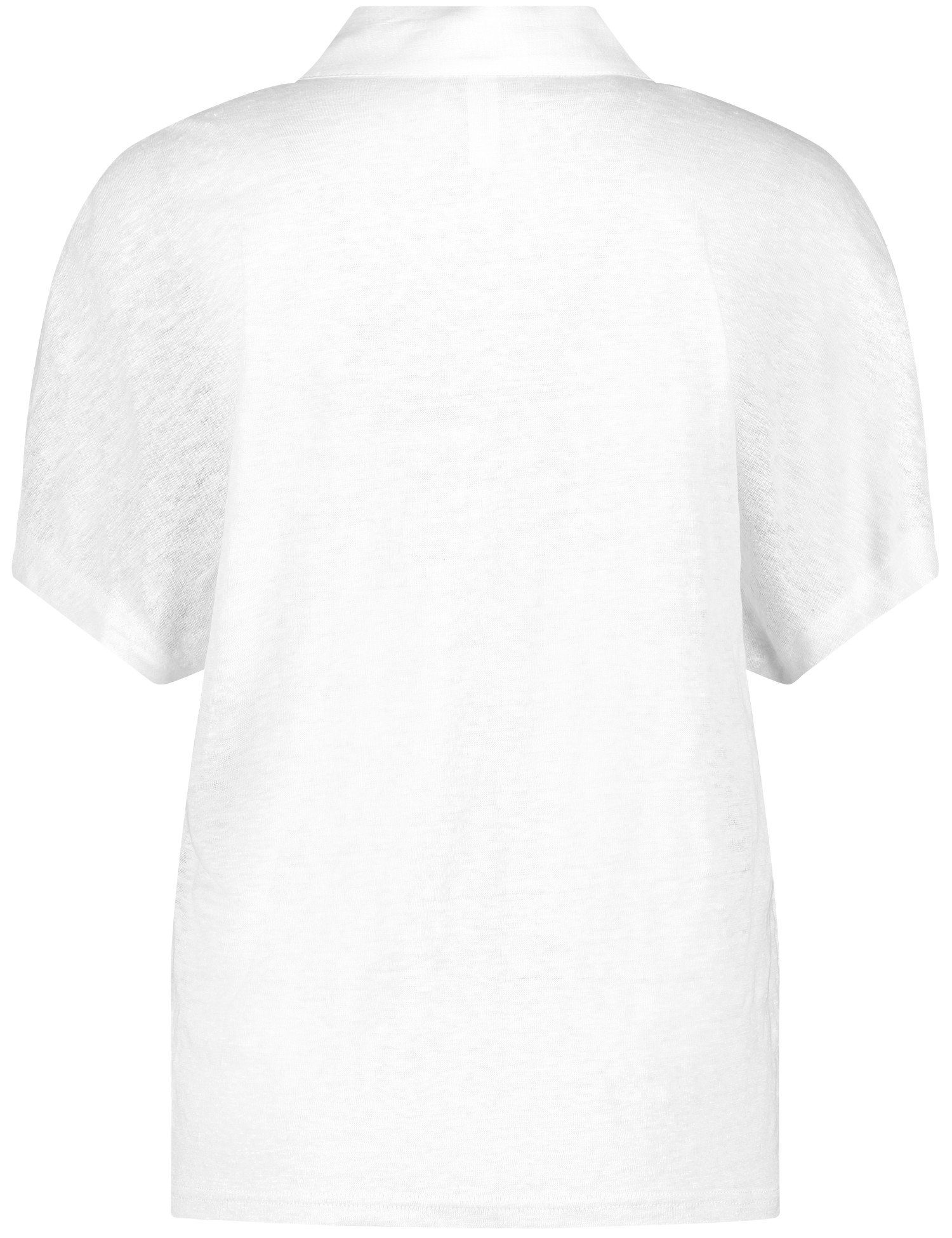 GERRY WEBER Kurzarmshirt Blusenshirt aus Leinen weiß/weiß