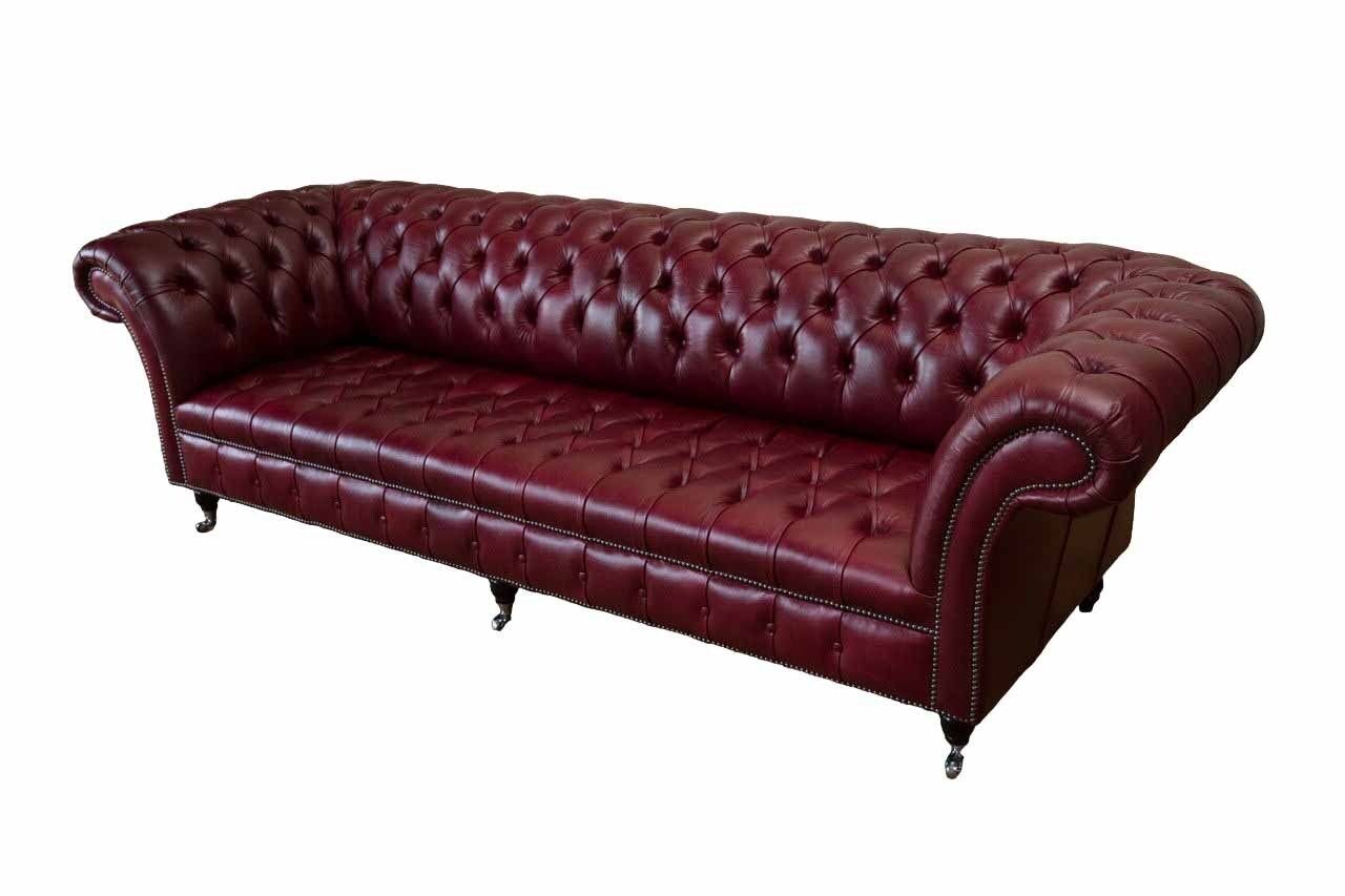 JVmoebel Rotes Chesterfield Sofa Sofa 4 Sitzer Couch Luxus, Made Europe in Designer