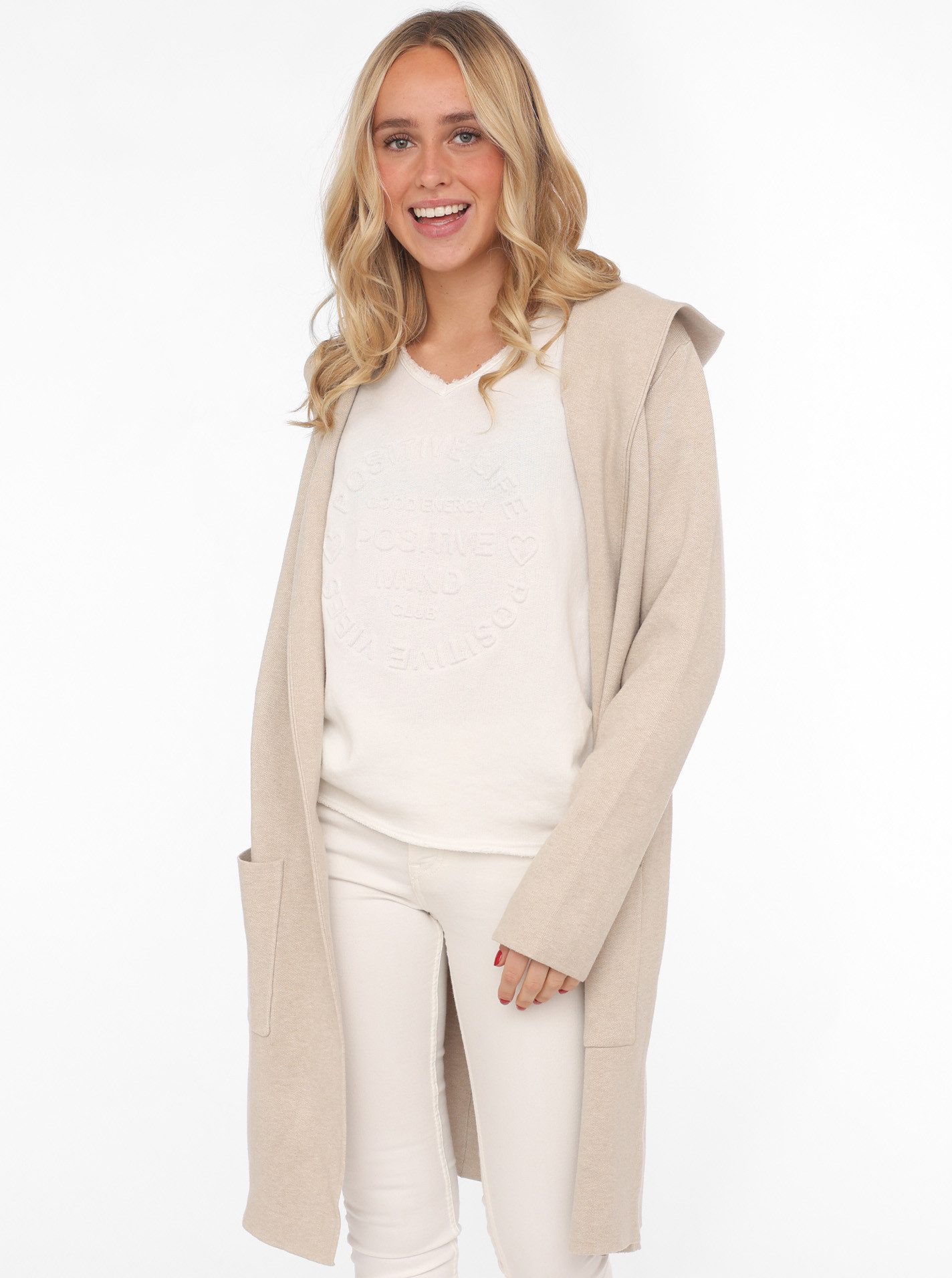 Zwillingsherz Cardigan Kapuze, Taschen, Langarm, ohne Verschluss günstig online kaufen