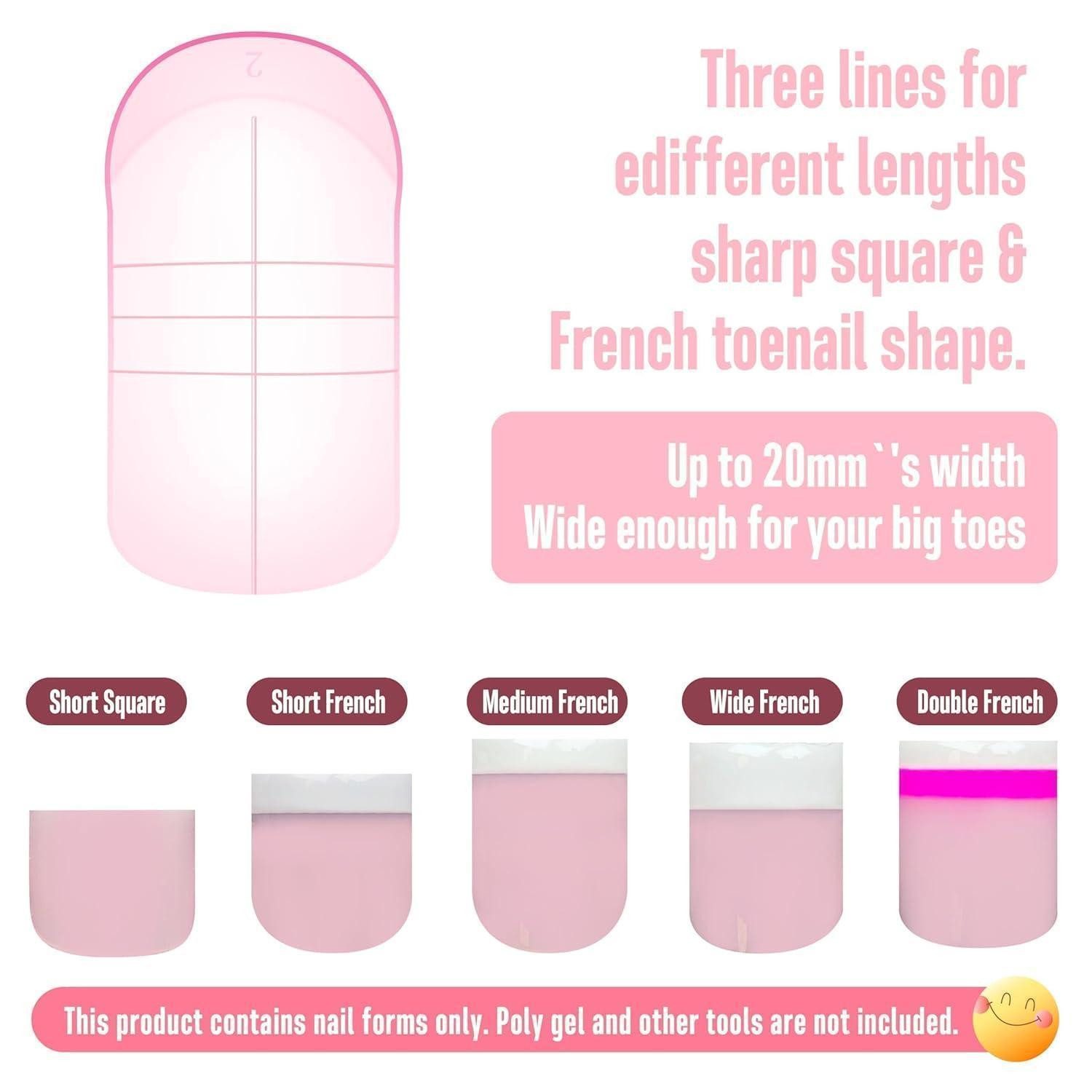 LuxusKollektion Nageldesign Zubehör Dual Forms Zehennagel 300 Polygel 15 Toe Nail Dual Form Pink 300_EU – Bild 4 von 5
