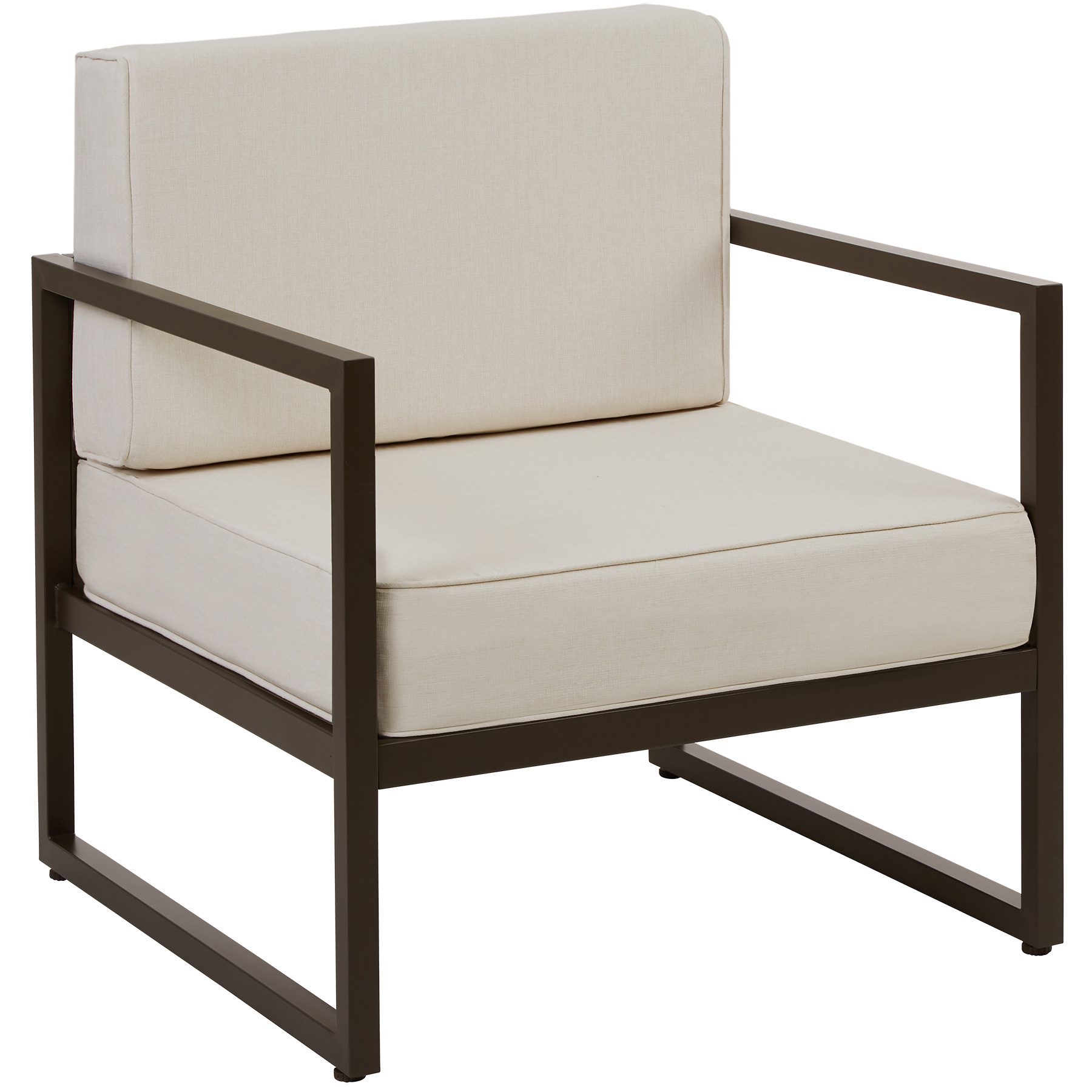tectake Gartenstuhl Balkonstuhl, Dicke Sitzpolster, 120 kg Belastbarkeit, 74 x 78 x 85 (Terrassenstuhl Comosa für Außen in Braun/Beige, 1 St), höhenverstellbar, Stahlgestell, wasserabweisende Polyesterbezüge