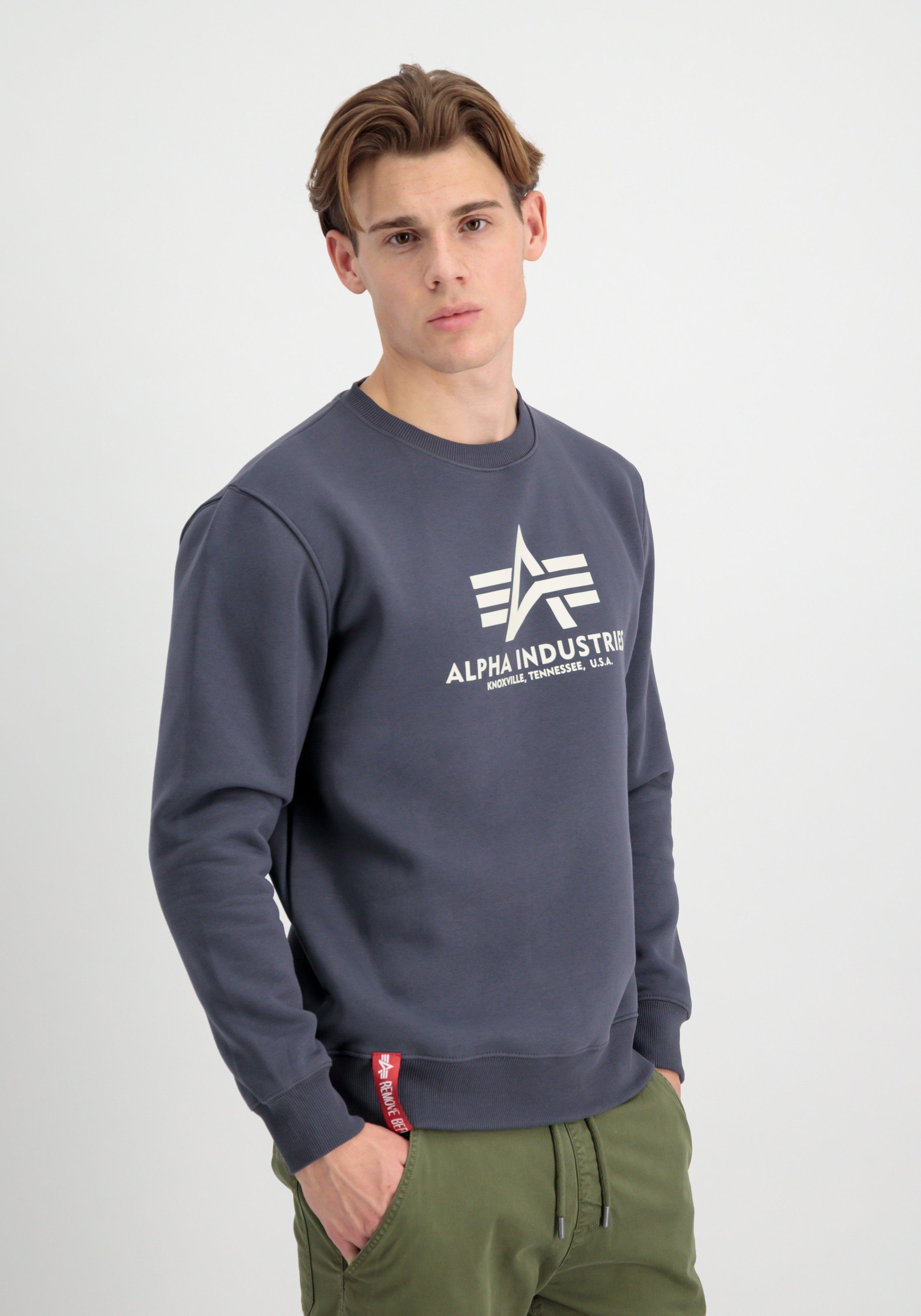 Sweatshirts Basic greyblack - Alpha Industries Alpha Sweater Sweater Men Industries