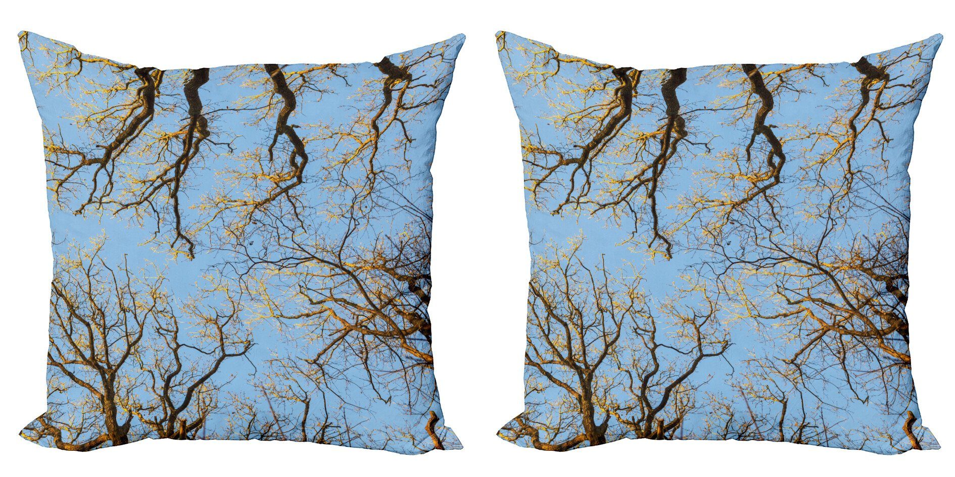 Kissenbezüge Modern Accent Doppelseitiger Digitaldruck, Abakuhaus (2 Stück), Natur Vibrant Himmel mit Bäumen