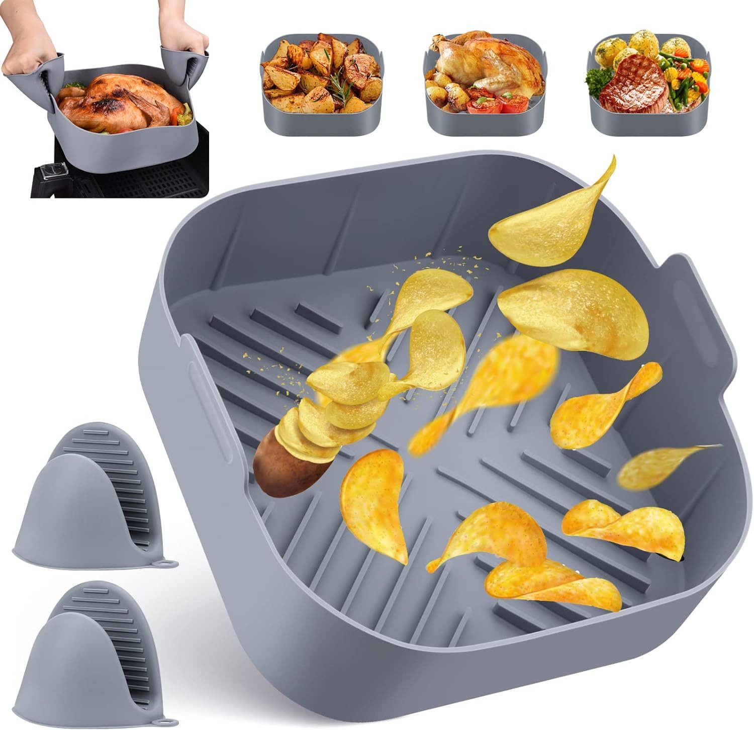 Diwzbyn Silikonform Wiederverwendbar Silikonform Für Heißluftfritteuse