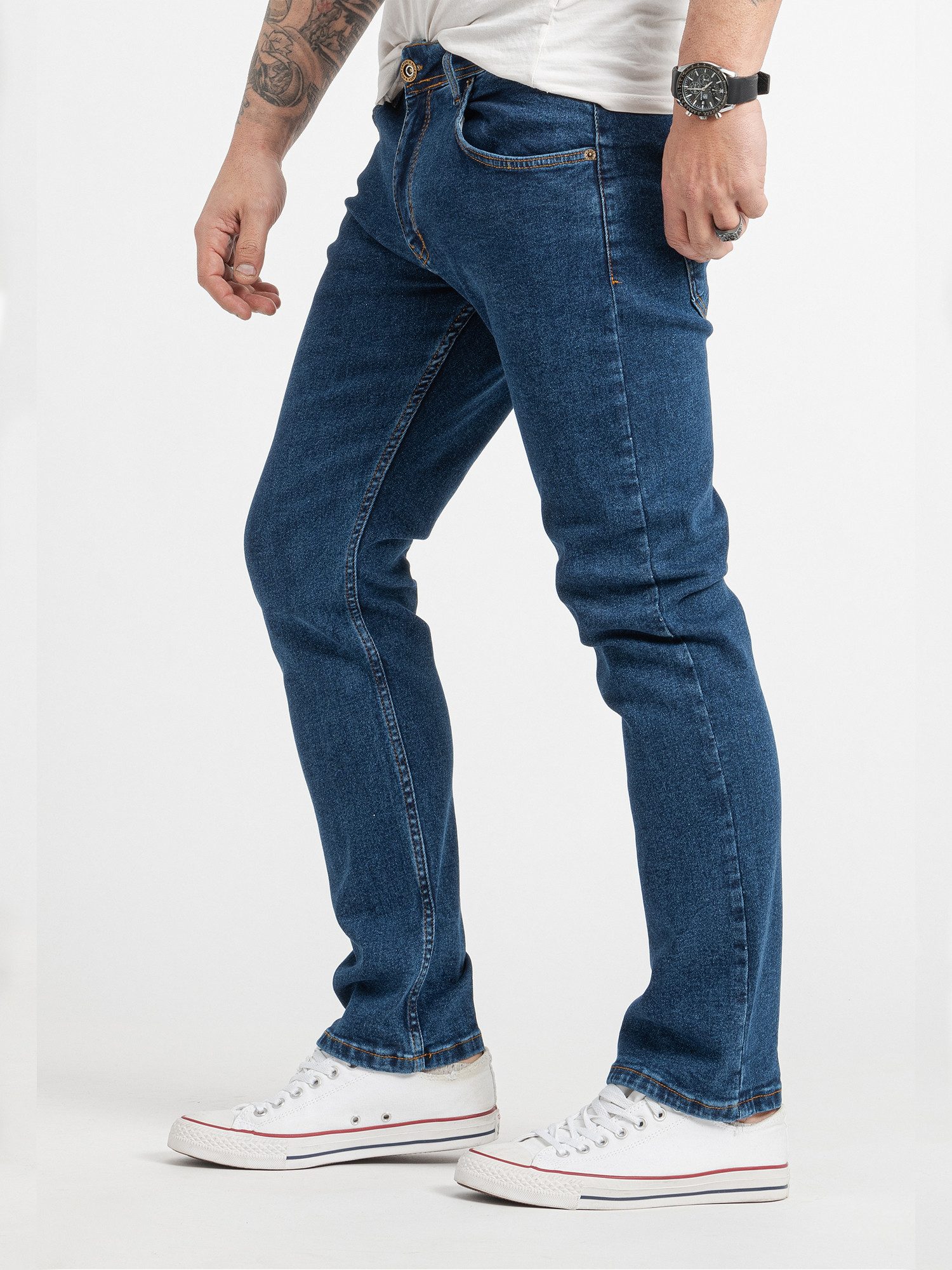 Rock Creek Regular-fit-Jeans Herren Jeans Stonewashed Blau RC-2418 günstig online kaufen