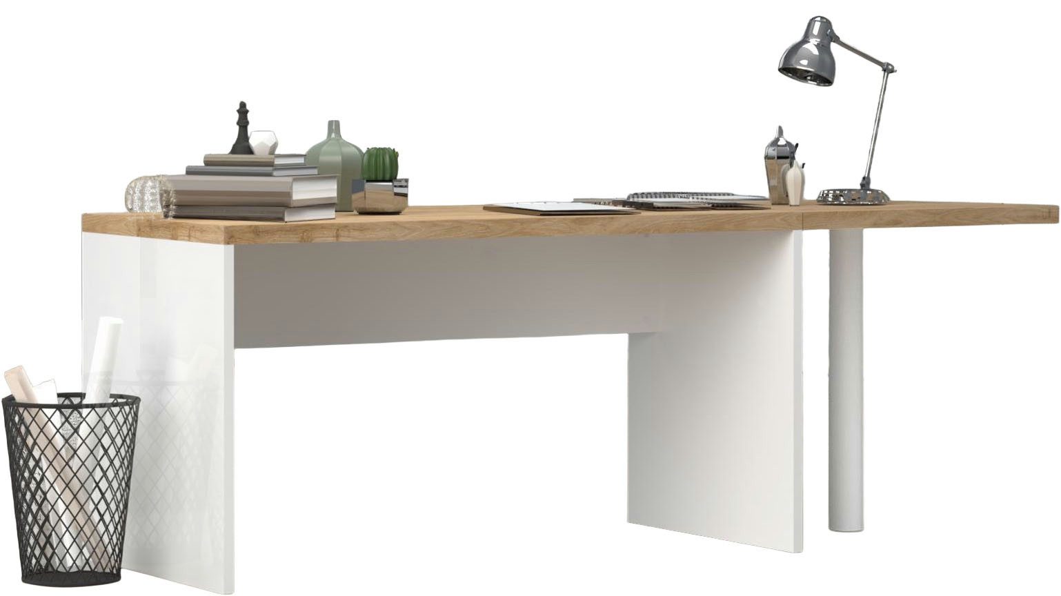 Home affaire Schreibtisch Easy, Computertisch – 38 mm Platte, perfekt fürs Büro & Homeoffice, Breite 138 cm, in 2 Größen, optional erweiterbar