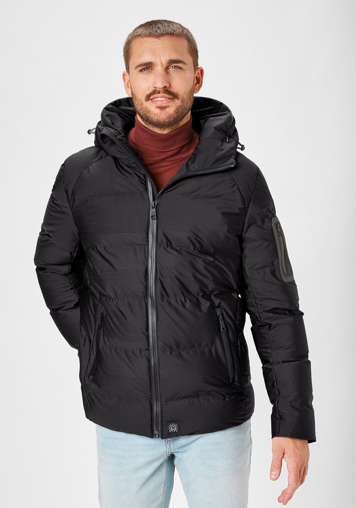 Tribeca Winterjacke West Moderne Steppjacke mit Kapuze black