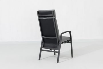 Gardissimo Gartenstuhl 2 er Set Vigo Lounge Stuhl Dining Alu Move Stapelstuhl (Spar-Set), verstellbare Rückenlehne stapelbar wetterfest 120 kg Tragkraft