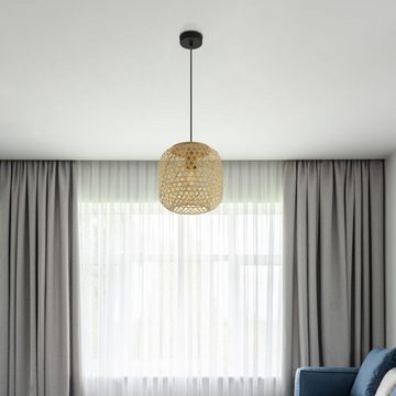 Globo Hängeleuchte Hängeleuchte Wohnzimmer Hängelampe Schlafzimmer Pendelleuchte Flur, Bambus, modern, natur, ohne Leuchtmittel, Lichtfarbe ist abhängig vom Leuchtmittel, Esszimmer, Pendellampe, Küche, Flur