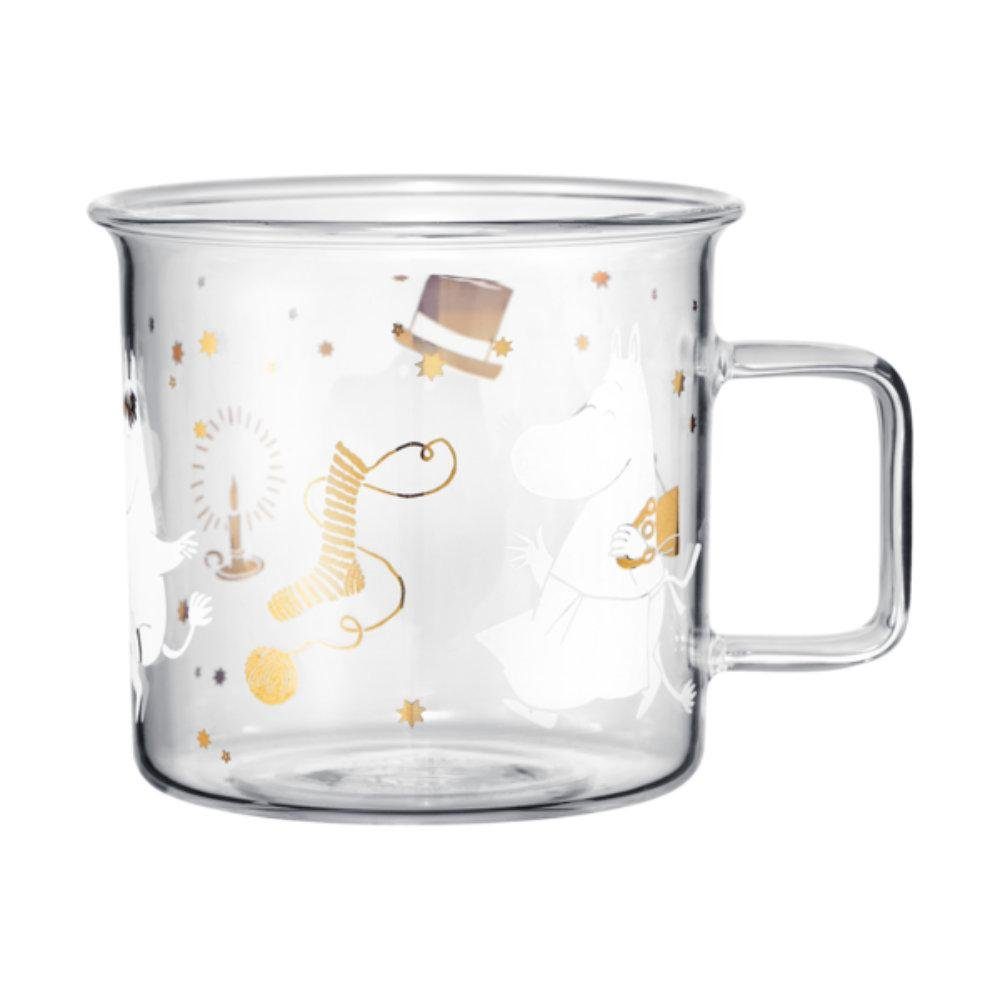 Muurla Kinderbecher Glastasse Mumin Funkelnde Sterne Klar (350 ml)