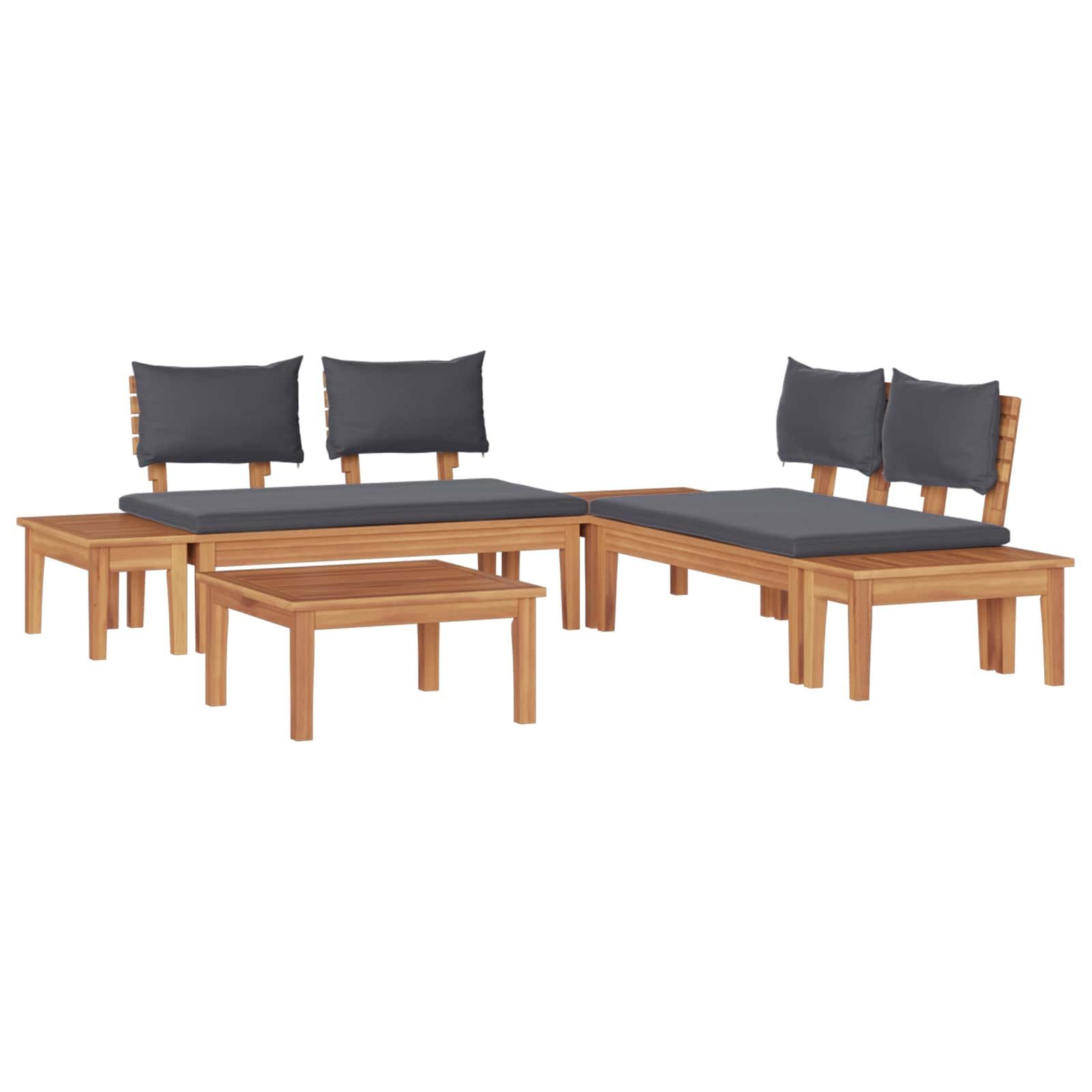 vidaXL Gartenlounge-Set Gartensofa-set 3 pcs Braun und Grau, (3-tlg)