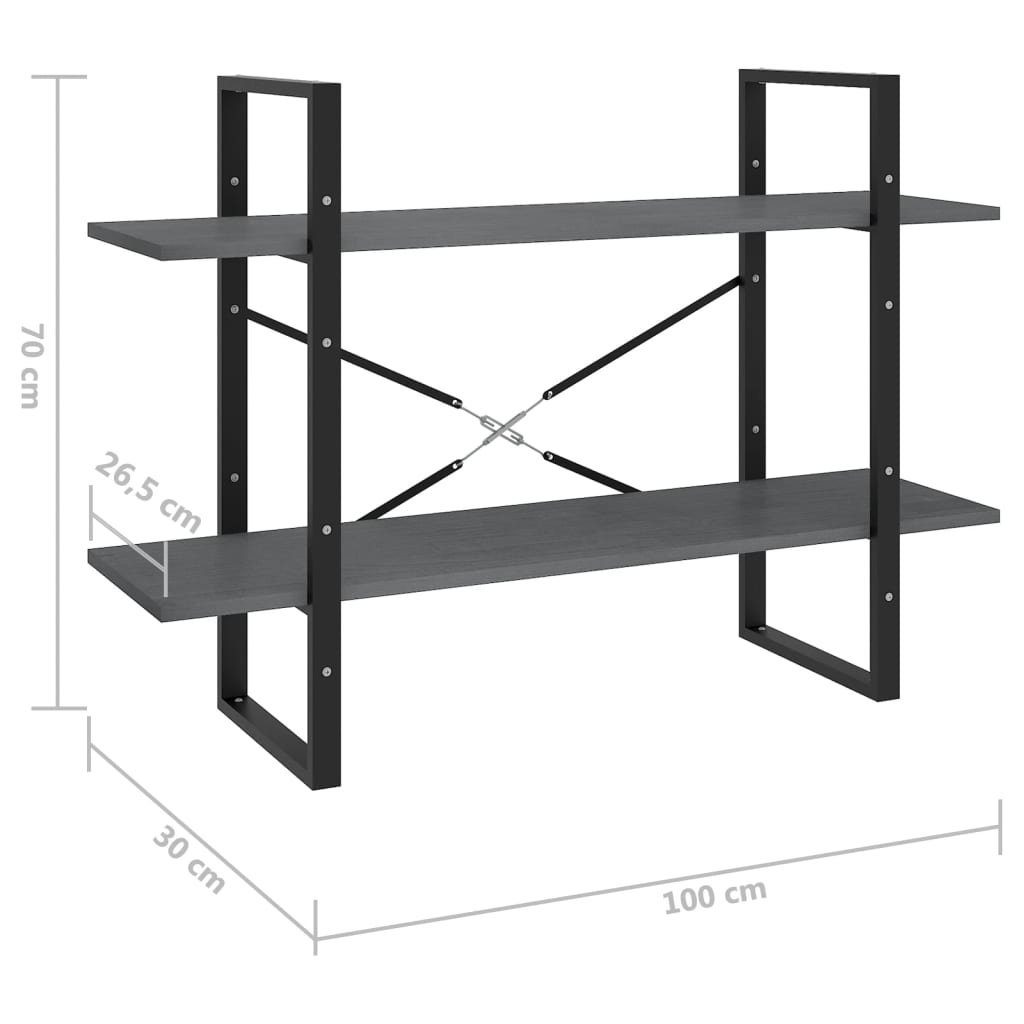 Bücherregal Kiefern-Massivholz, LxBxH: Metall in möbelando cm, Grau 30x100x70 3007028, aus