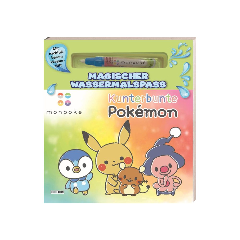 PANINI VERLAG Stickerbuch Monpoké Magischer Wassermalspaß Kunterbunte Pokémon Buch