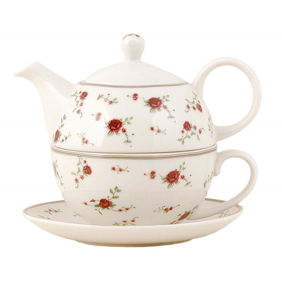 Clayre (0,4 Eef l Teekanne Teekanne Eef Clayre mit l), 0,4 Rose Petite Tasse Rosenmuster & & La