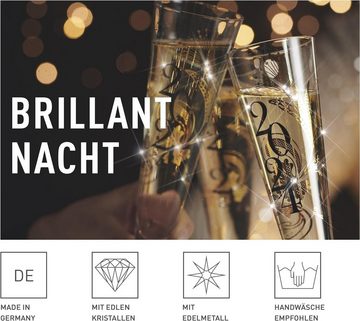 Ritzenhoff Champagnerglas Brillantnacht - Celebration Glass 2024 mit Echt-Gold, Kristallglas