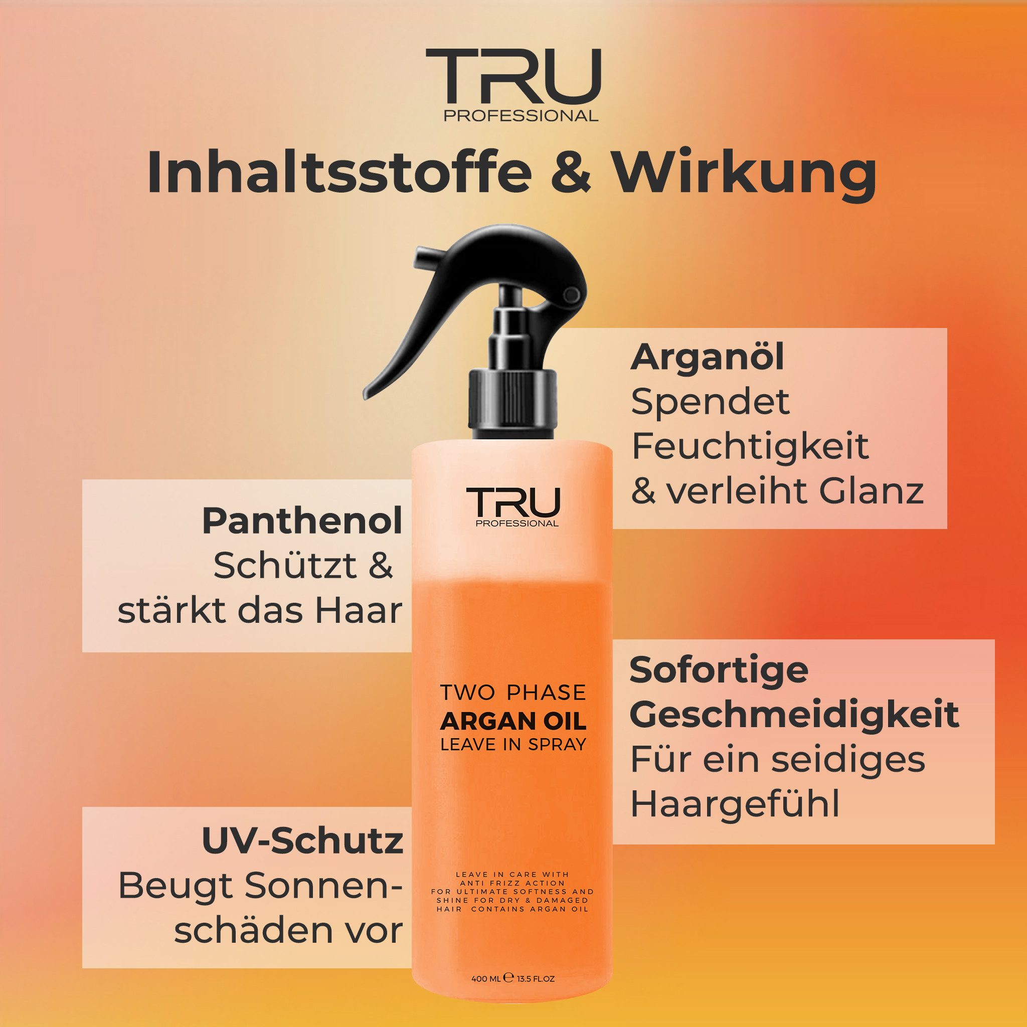 TRU Leave-in Pflege Argan Oil Spray, 400ml
