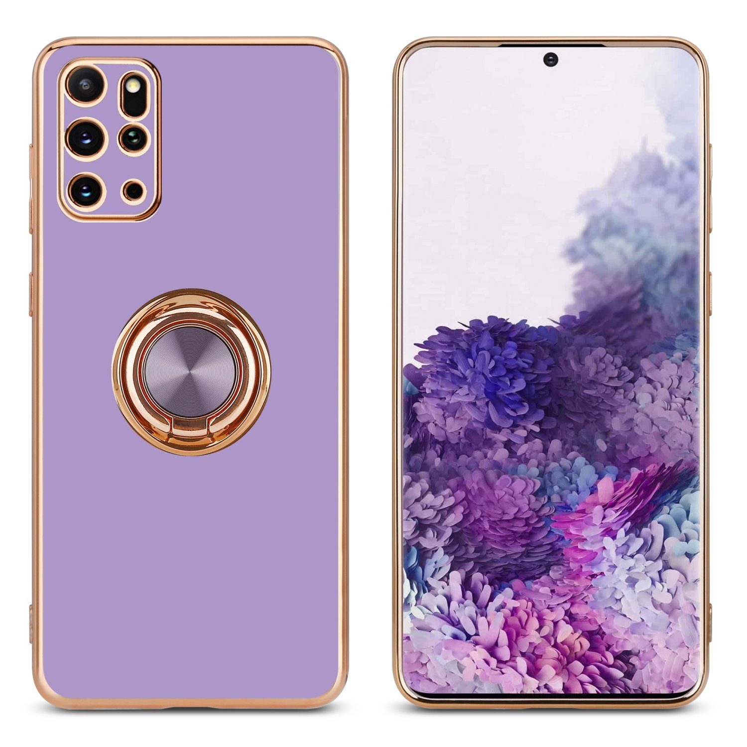 Cadorabo Handyhülle für Samsung Galaxy S20 PLUS Hülle Samsung Galaxy S20 PLUS, Schutzhülle - TPU Silikon Hülle - mit Kameraschutz und Ring