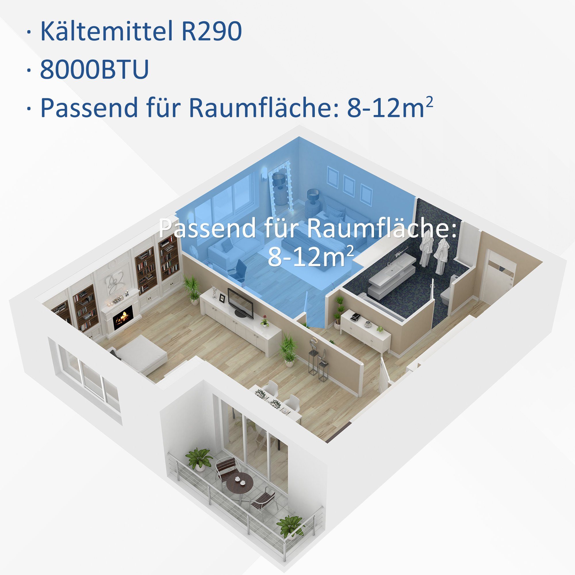 HOMCOM 4-in-1-Klimagerät 823-013V90