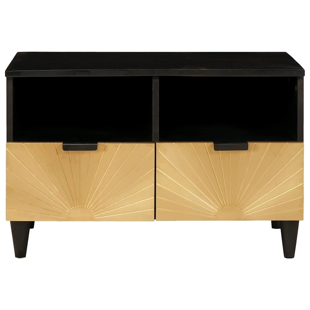vidaXL TV-Schrank TV-Schränk Schwarz und Gold 70 x 33 x 46 cm Holzwerkstoff (1-St)