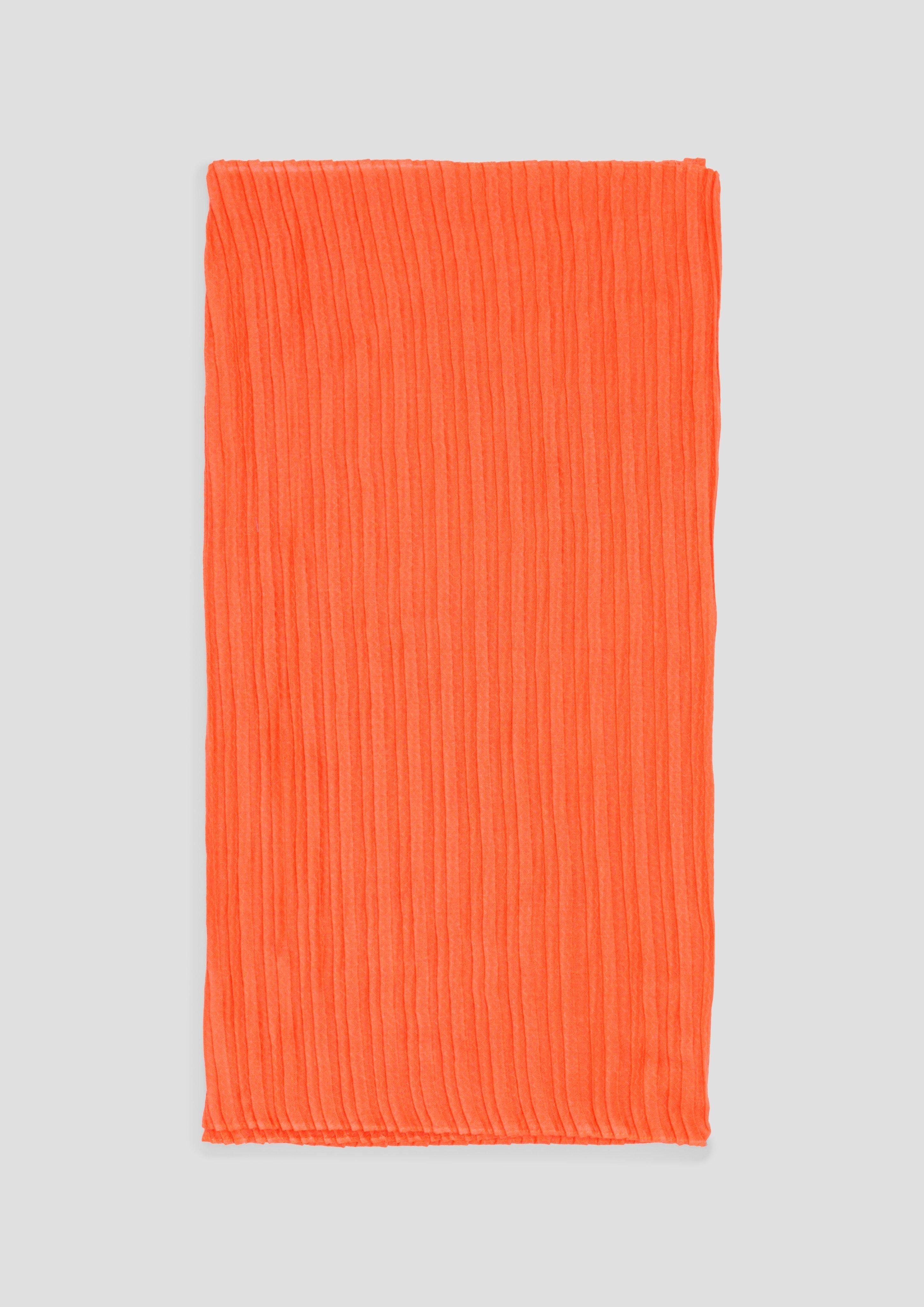 s.Oliver orange Loop-Schal Halstuch mit Plisseefalten Leichter