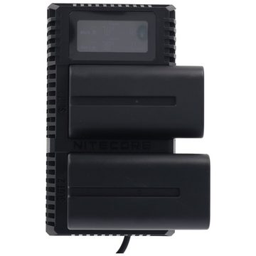 Nitecore 2fach Schnell-Ladegerät passend für den Akku Sony NP-FM500H, Sony NP- Akku